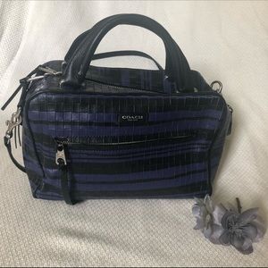 Coach purple and black crossbody bag